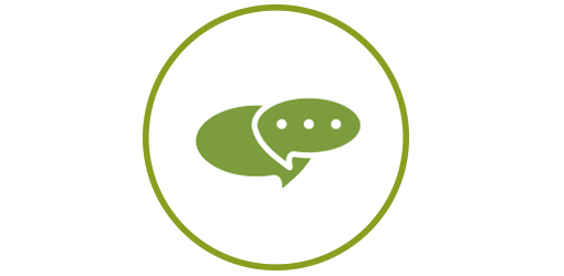 Snakkeboble-ikon som symboliserer dialog.